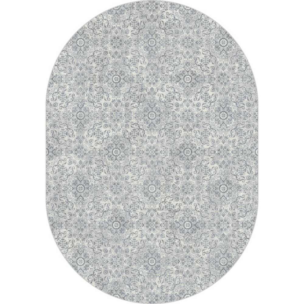 Dynamic Rugs 57162-9646 Ancient Garden 6.7 Ft. X 9.6 Ft. Oval Rug in Silver/Grey